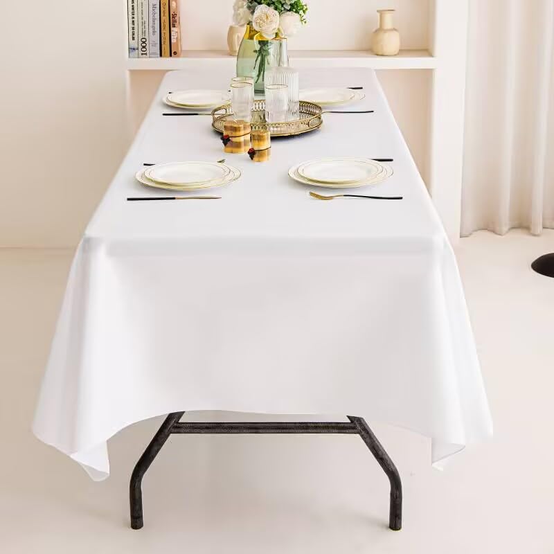 TWINPRET 2 Pack Grey Tablecloths 60x102 Inch for 6 Feet Rectangle Tables
