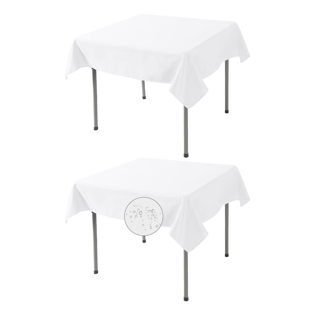 Fokitut 2 Pack Waterproof Rectangle Tablecloth, 60x120 Inch,Stain Resistant and Wrinkle Polyester Table Cloth, Fabric Table Cover for Kitchen Dining, Wedding, Party, Holiday Dinner-White