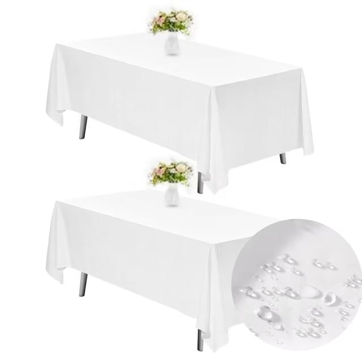 TWINPRET 2 Pack Grey Tablecloths 60x102 Inch for 6 Feet Rectangle Tables