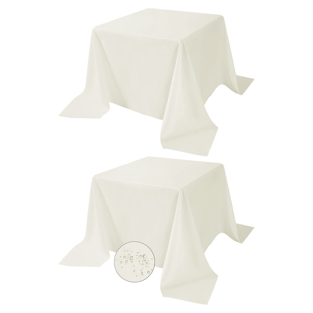 Fokitut 2 Pack Waterproof Rectangle Tablecloth, 60x120 Inch,Stain Resistant and Wrinkle Polyester Table Cloth, Fabric Table Cover for Kitchen Dining, Wedding, Party, Holiday Dinner-White