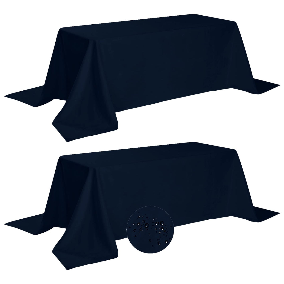 Fokitut 2 Pack Waterproof Rectangle Tablecloth, 60x120 Inch,Stain Resistant and Wrinkle Polyester Table Cloth, Fabric Table Cover for Kitchen Dining, Wedding, Party, Holiday Dinner-White