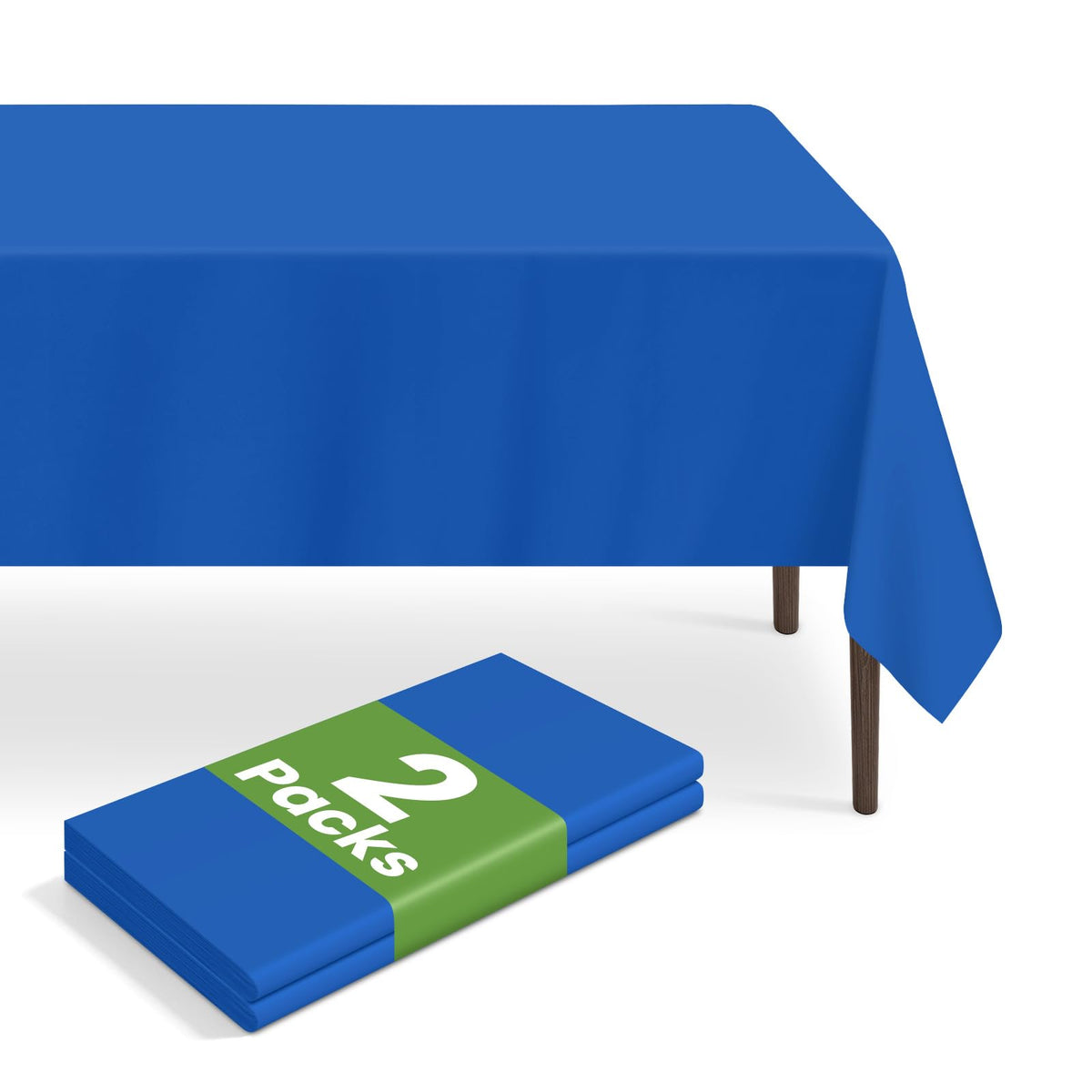 6 Pack Disposable Blue Gingham Plastic Tablecloth, 54 x 108 Inch