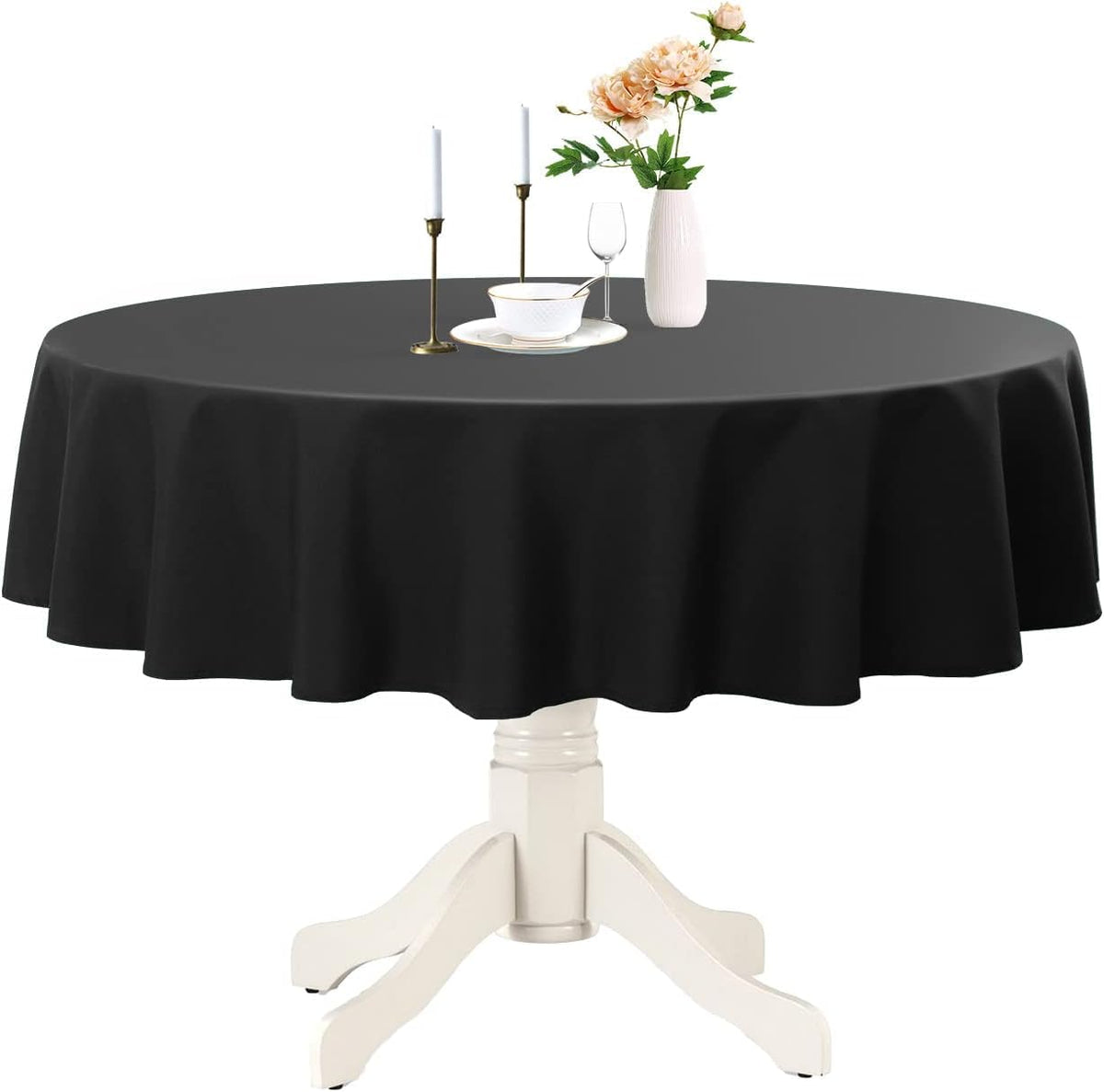 Romanstile Round Tablecloth 70 Inch, Navy Blue
