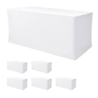 Black Rectangle Spandex Table Clothes For 6 Foot Rectangle Tables 4 Pack