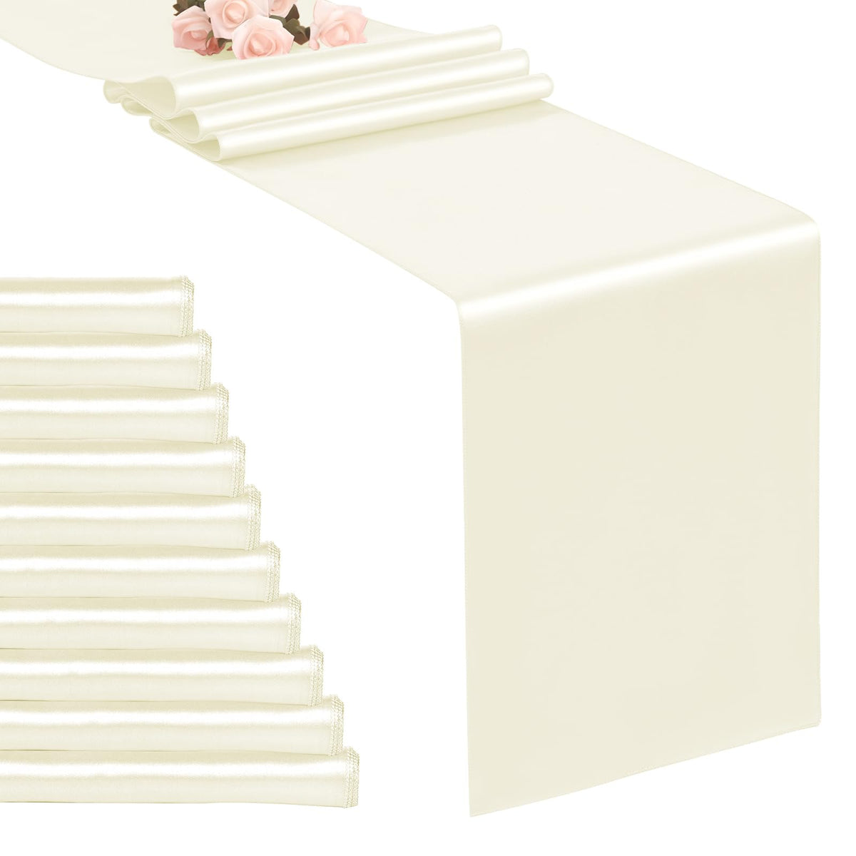 10-Pack Gold 12 x 108 inches Long Premium Satin Table Runner