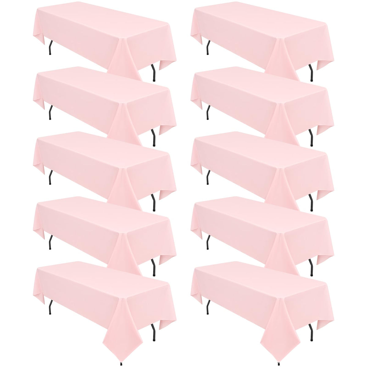 10 Packs 120 Inch Hot Pink Round Polyester Tablecloths