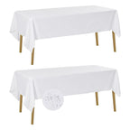 Fokitut 2 Pack Waterproof Rectangle Tablecloth, 60x120 Inch,Stain Resistant and Wrinkle Polyester Table Cloth, Fabric Table Cover for Kitchen Dining, Wedding, Party, Holiday Dinner-White