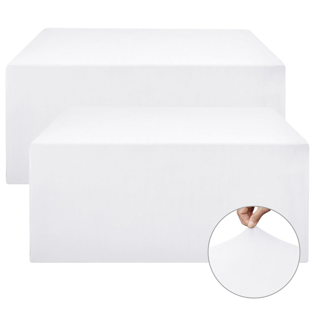 Black Rectangle Spandex Table Clothes For 6 Foot Rectangle Tables 4 Pack