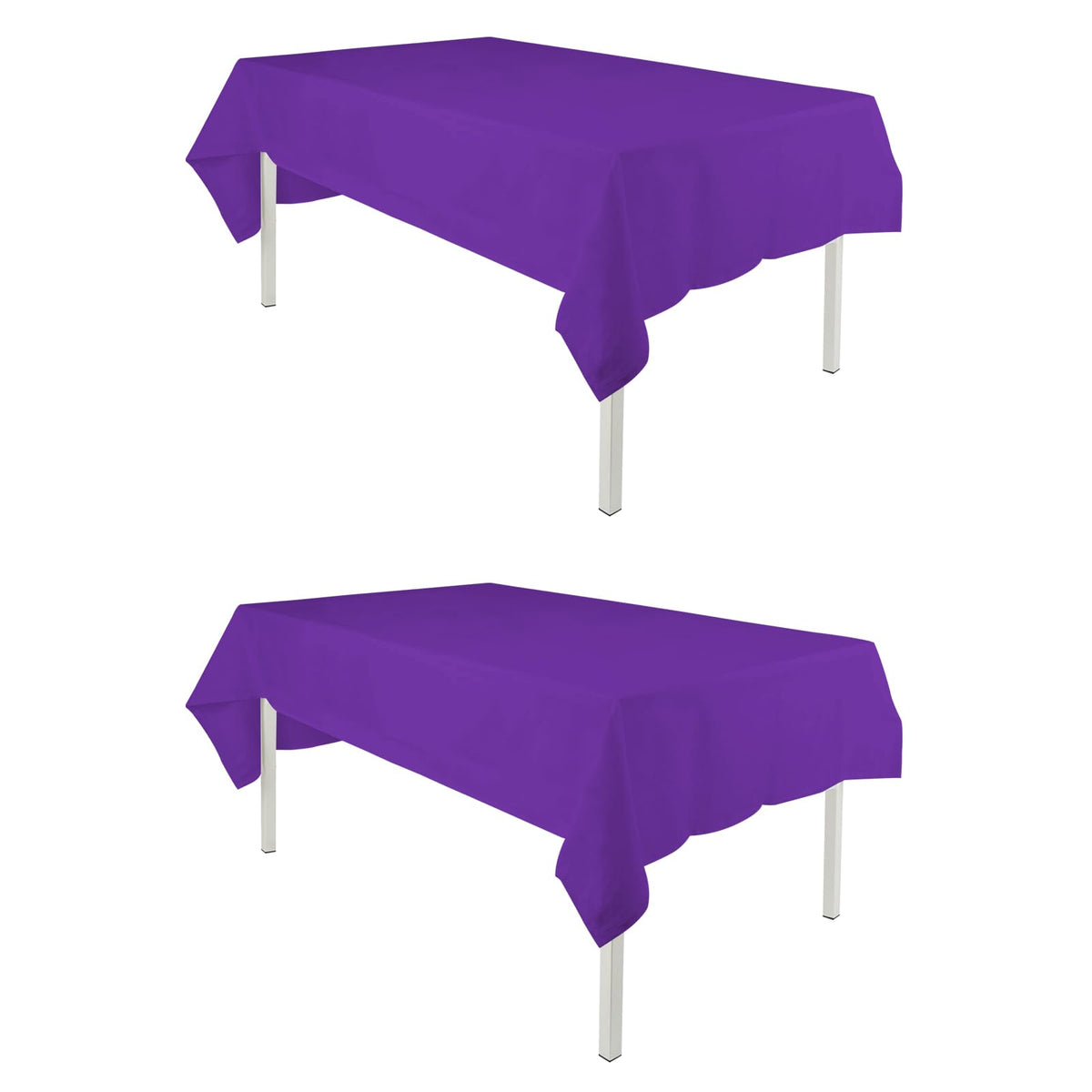 TWINPRET 2 Pack Grey Tablecloths 60x102 Inch for 6 Feet Rectangle Tables