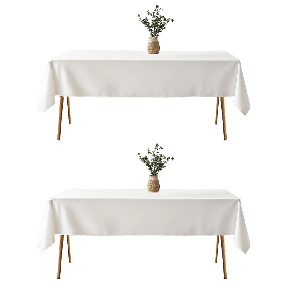 TWINPRET 2 Pack Grey Tablecloths 60x102 Inch for 6 Feet Rectangle Tables
