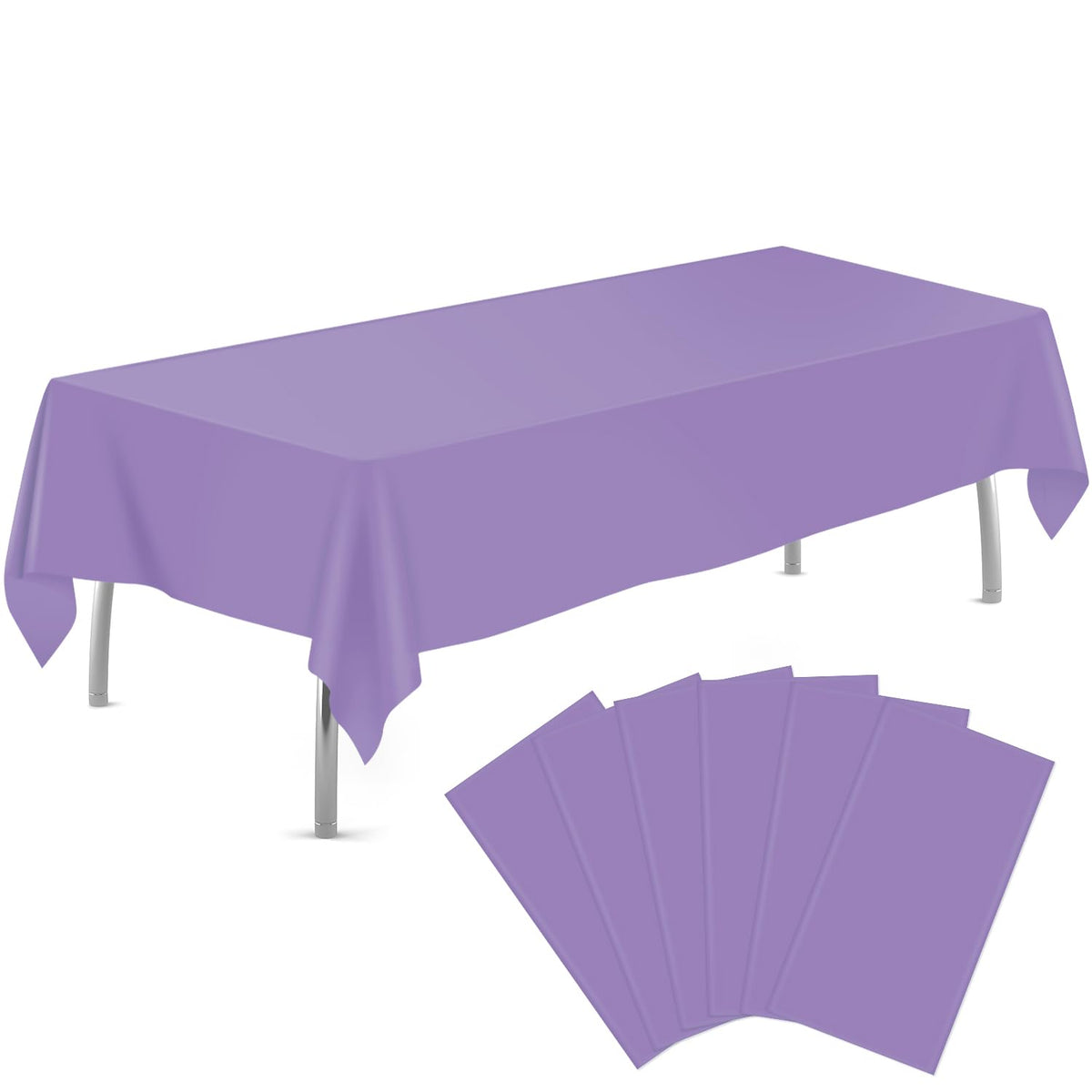 tujol Pink 6 Pack Plastic Table Cloth 54" x 108", Disposable Tablecloths Rectangle Table Cover, Plastic Tablecloths for Parties