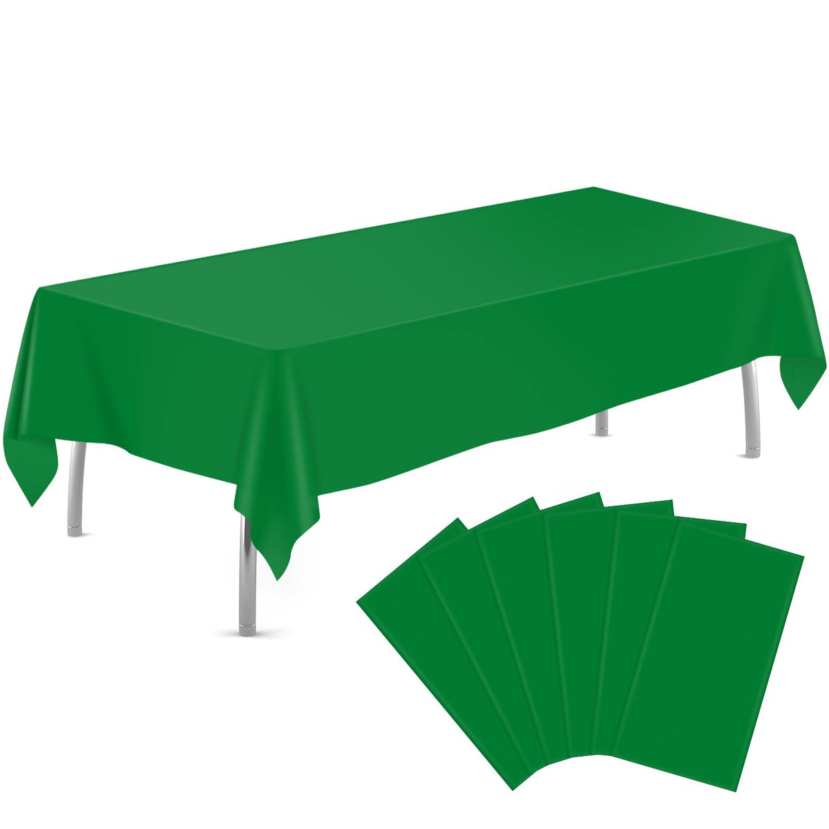 tujol Pink 6 Pack Plastic Table Cloth 54" x 108", Disposable Tablecloths Rectangle Table Cover, Plastic Tablecloths for Parties