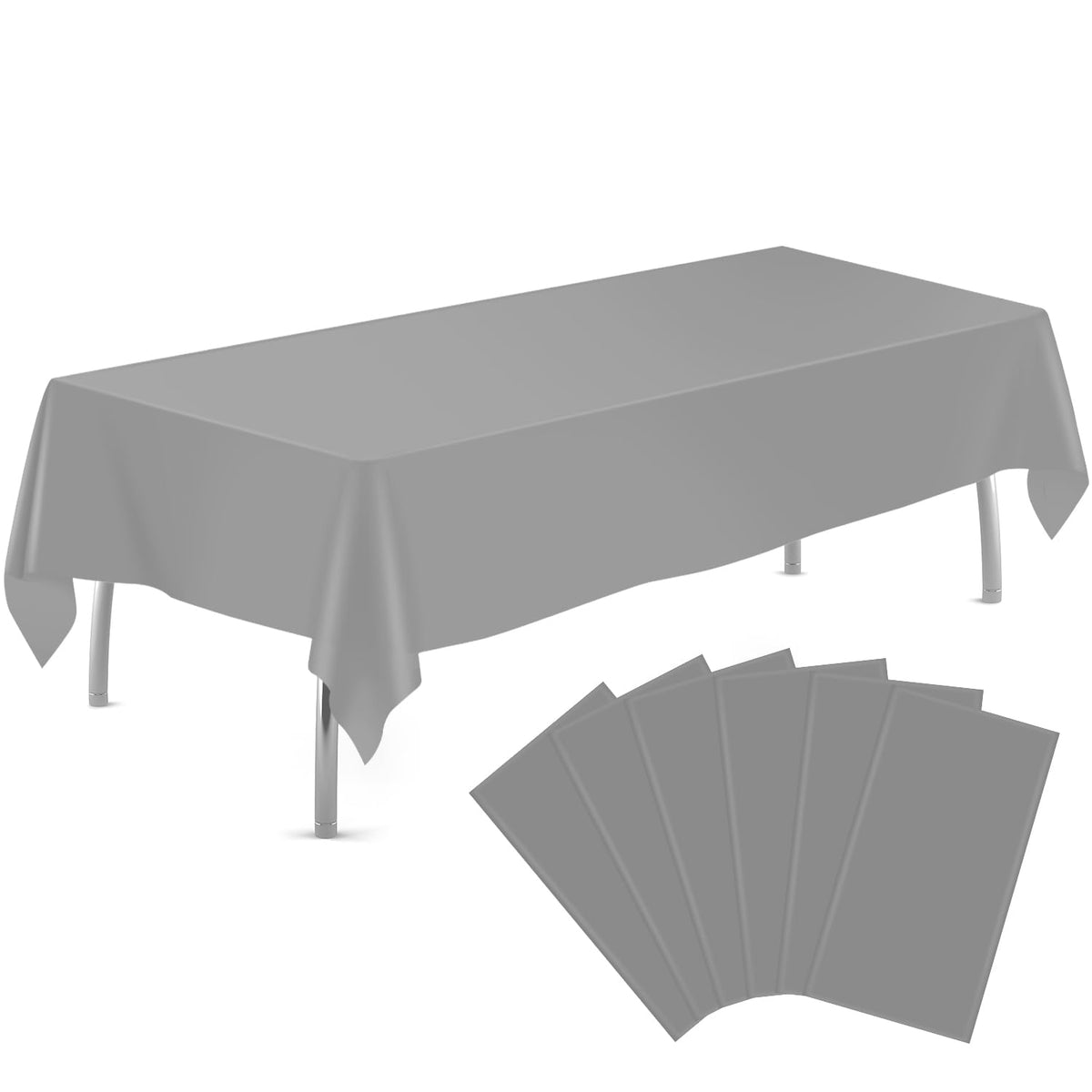 tujol Pink 6 Pack Plastic Table Cloth 54" x 108", Disposable Tablecloths Rectangle Table Cover, Plastic Tablecloths for Parties