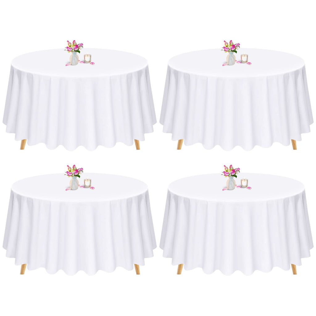 10 Pack Navy Blue Round Tablecloths 90 Inch, Polyester Round Table Cloth Circle Bulk Linen Washable Table Cloth Stain and Wrinkle Resistant Circle Table Cover for Wedding Party Dining Banquet