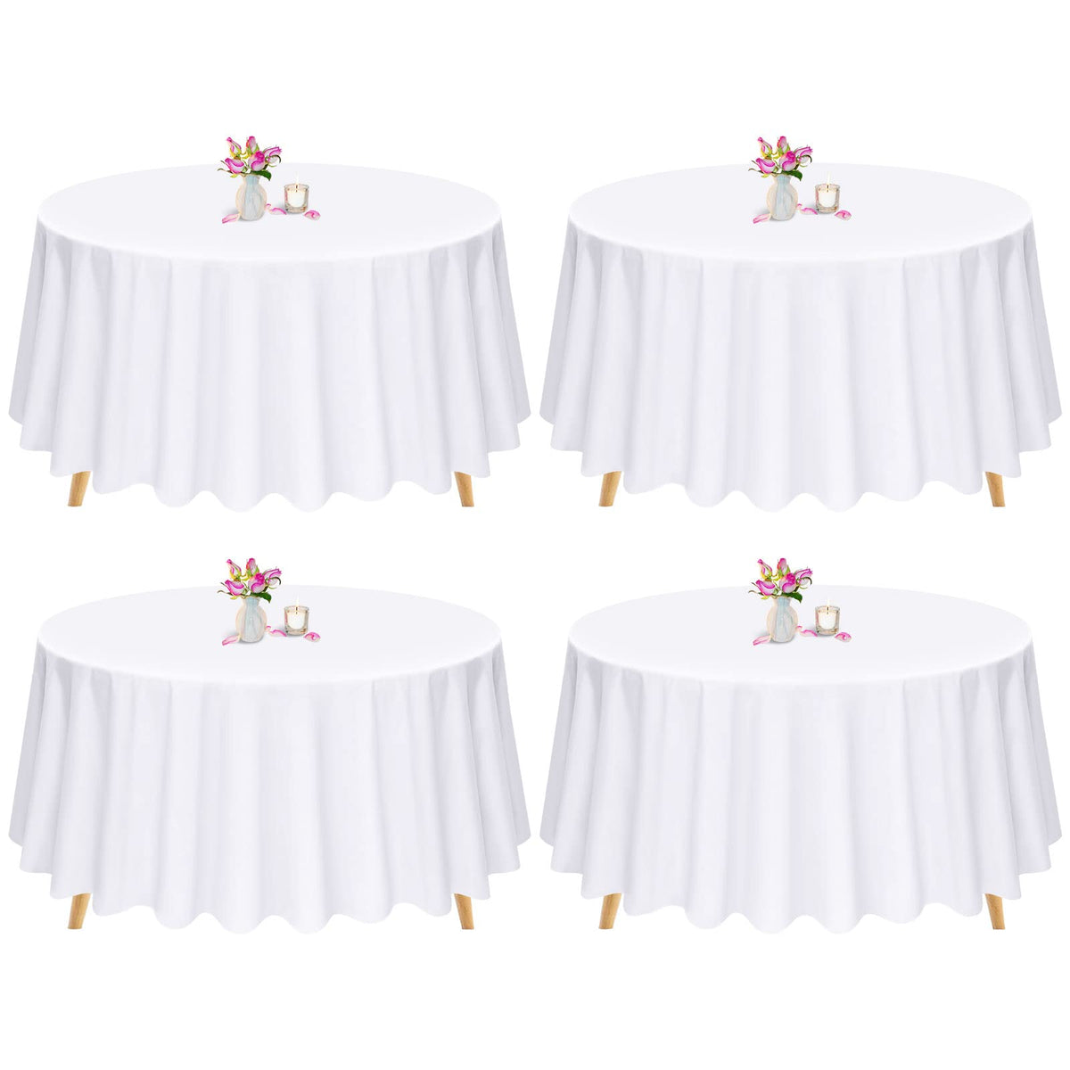 10 Pack Navy Blue Round Tablecloths 90 Inch, Polyester Round Table Cloth Circle Bulk Linen Washable Table Cloth Stain and Wrinkle Resistant Circle Table Cover for Wedding Party Dining Banquet