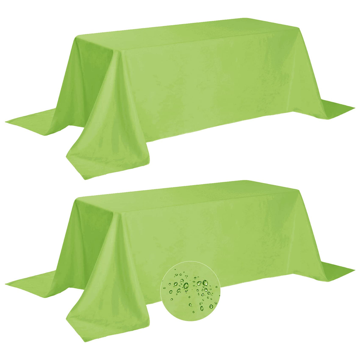 Fokitut 2 Pack Waterproof Rectangle Tablecloth, 60x120 Inch,Stain Resistant and Wrinkle Polyester Table Cloth, Fabric Table Cover for Kitchen Dining, Wedding, Party, Holiday Dinner-White