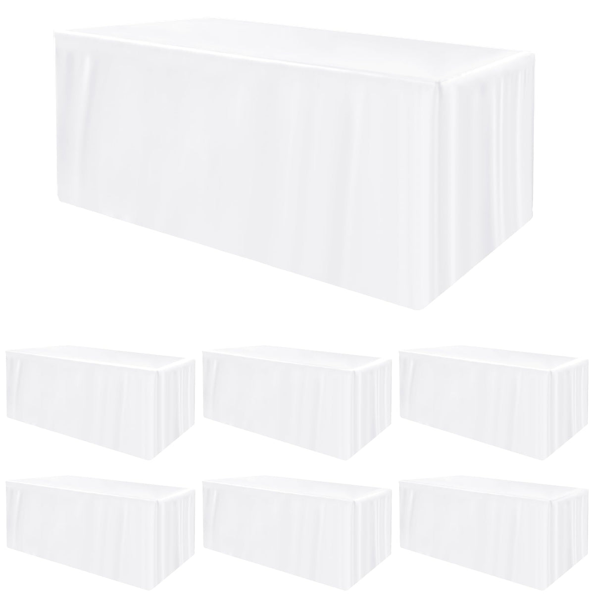 HolidayIdeas 4-Pack 6ft Open Back Fitted Tablecloths for Craft Shows Black