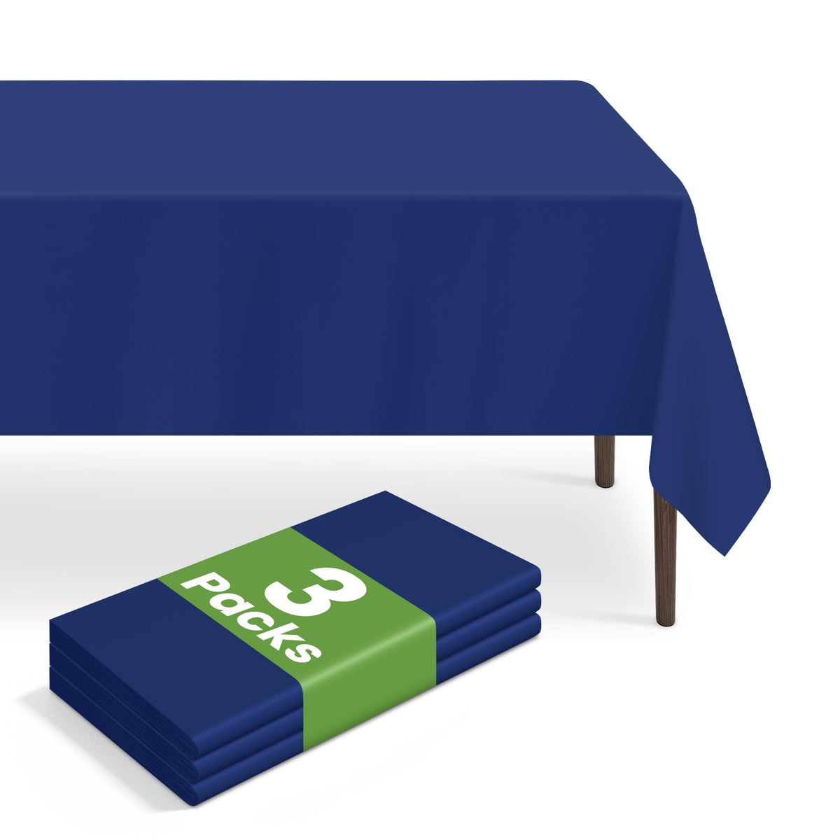 6 Pack Disposable Blue Gingham Plastic Tablecloth, 54 x 108 Inch