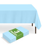 6 Pack Disposable Blue Gingham Plastic Tablecloth, 54 x 108 Inch