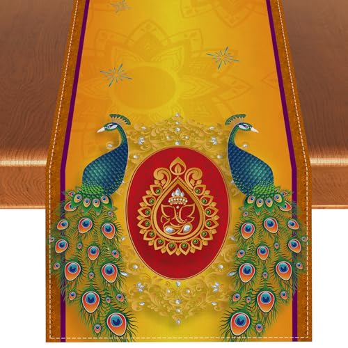 Rvsticty Fall Table Runner,Autumn Thanksgiving Decorations for Home Decor
