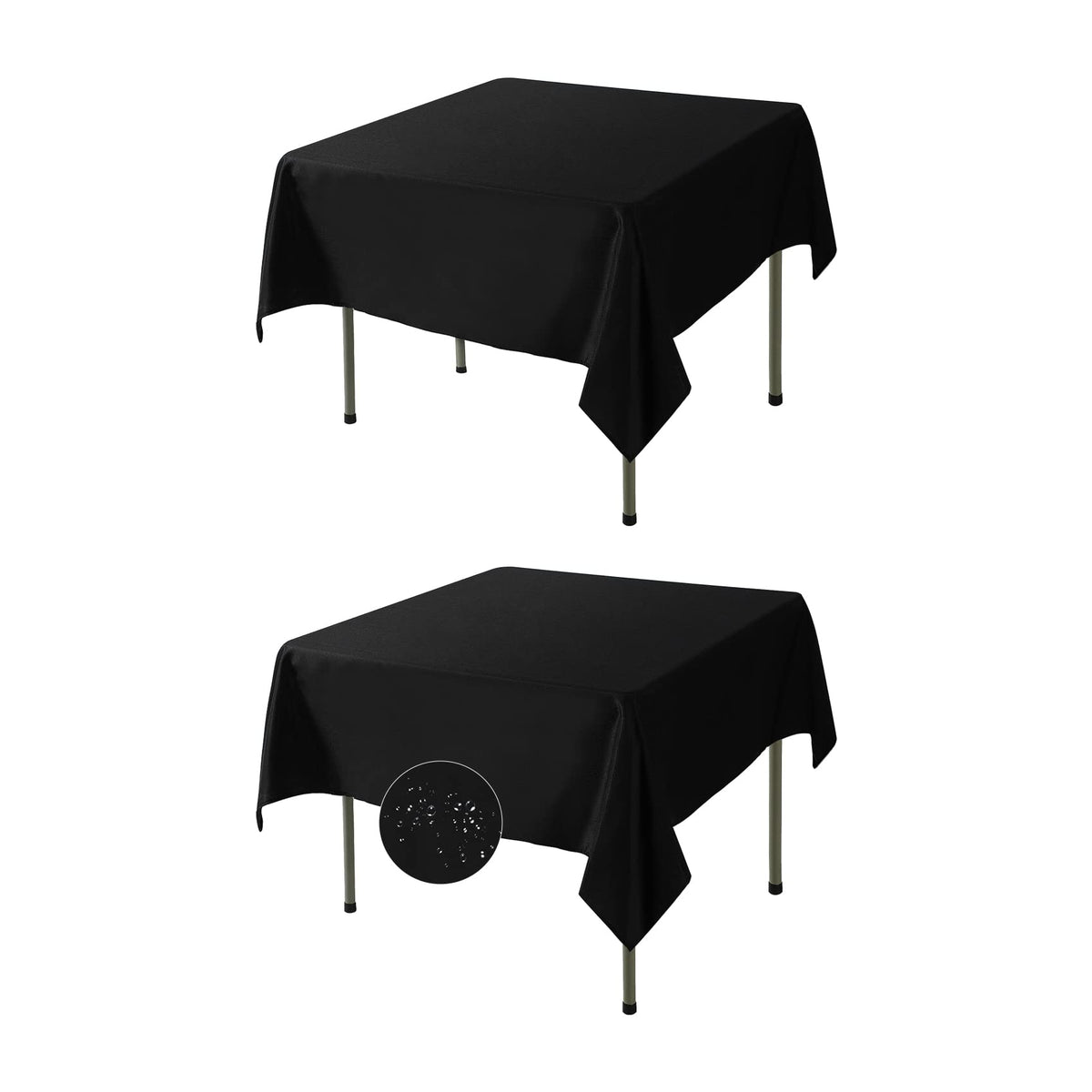 Fokitut 2 Pack Waterproof Rectangle Tablecloth, 60x120 Inch,Stain Resistant and Wrinkle Polyester Table Cloth, Fabric Table Cover for Kitchen Dining, Wedding, Party, Holiday Dinner-White