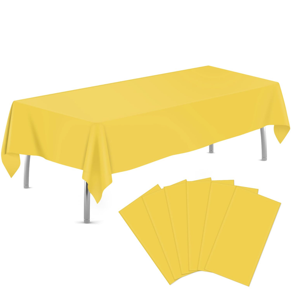 tujol Pink 6 Pack Plastic Table Cloth 54" x 108", Disposable Tablecloths Rectangle Table Cover, Plastic Tablecloths for Parties
