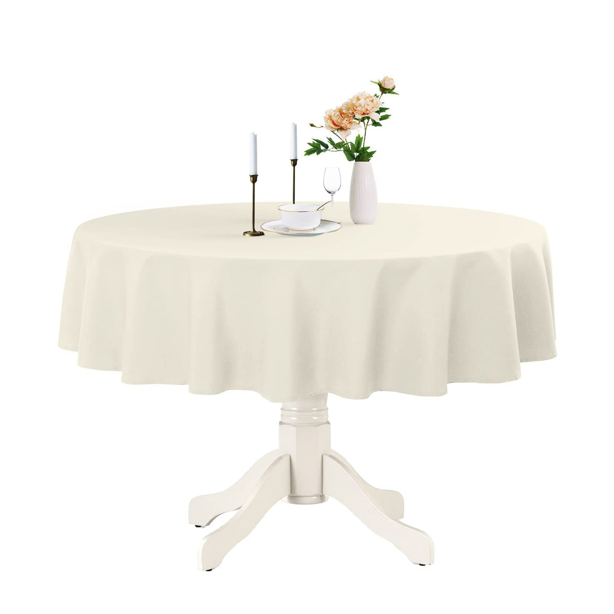 Romanstile Round Tablecloth 70 Inch, Navy Blue
