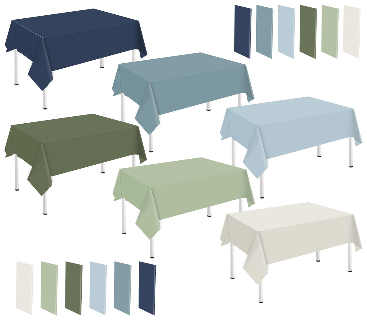 Whaline 24Pcs Neon Color Plastic Tablecloth, 6 Fluorescent Colors