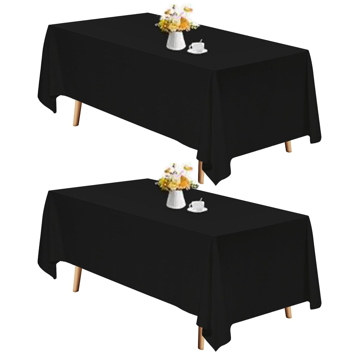 TWINPRET 2 Pack Grey Tablecloths 60x102 Inch for 6 Feet Rectangle Tables