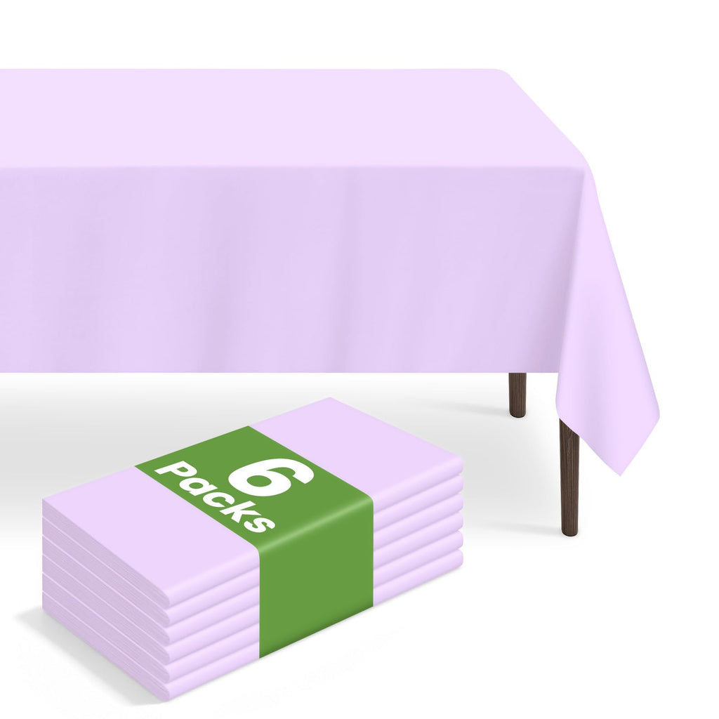 6 Pack Disposable Blue Gingham Plastic Tablecloth, 54 x 108 Inch