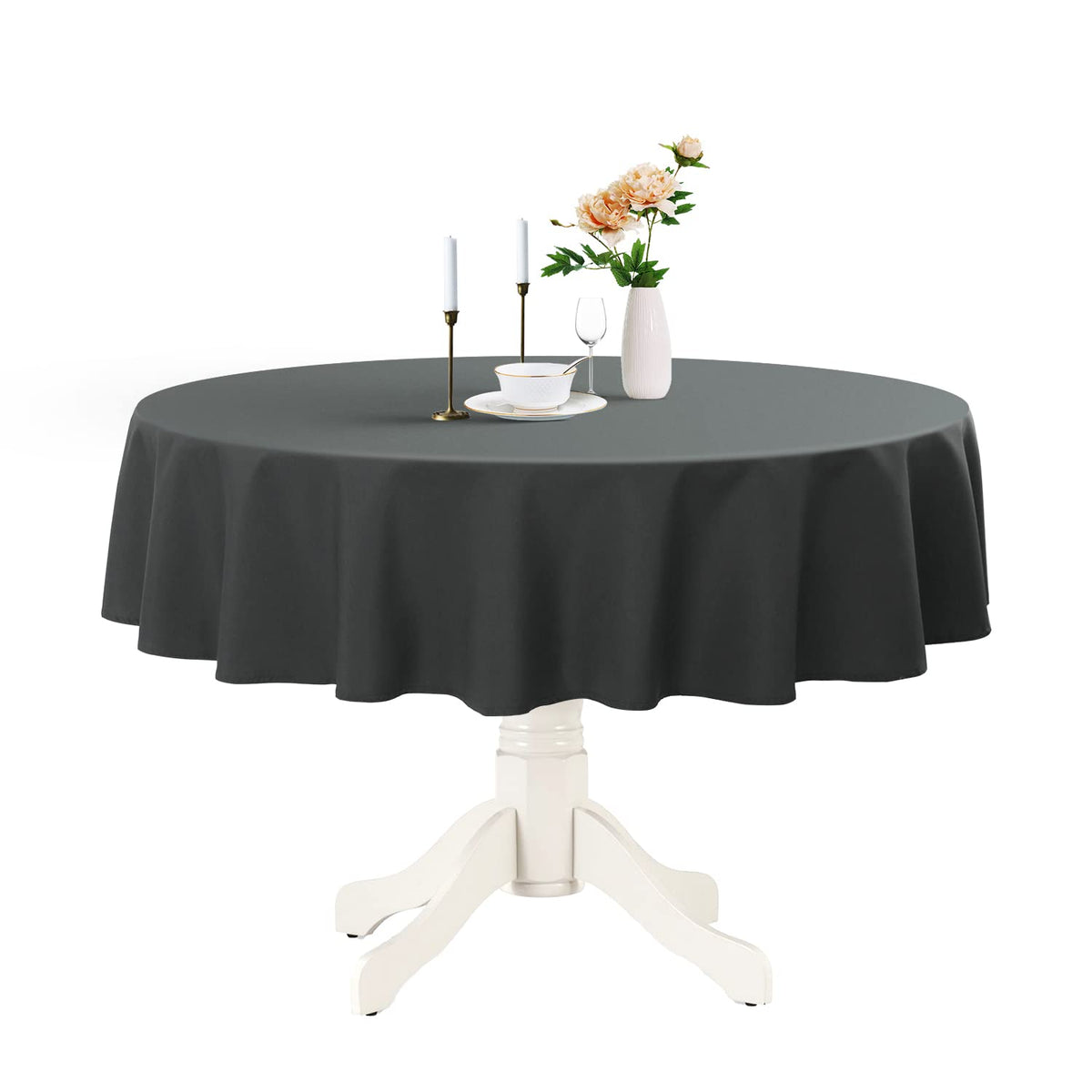 Romanstile Round Tablecloth 70 Inch, Navy Blue
