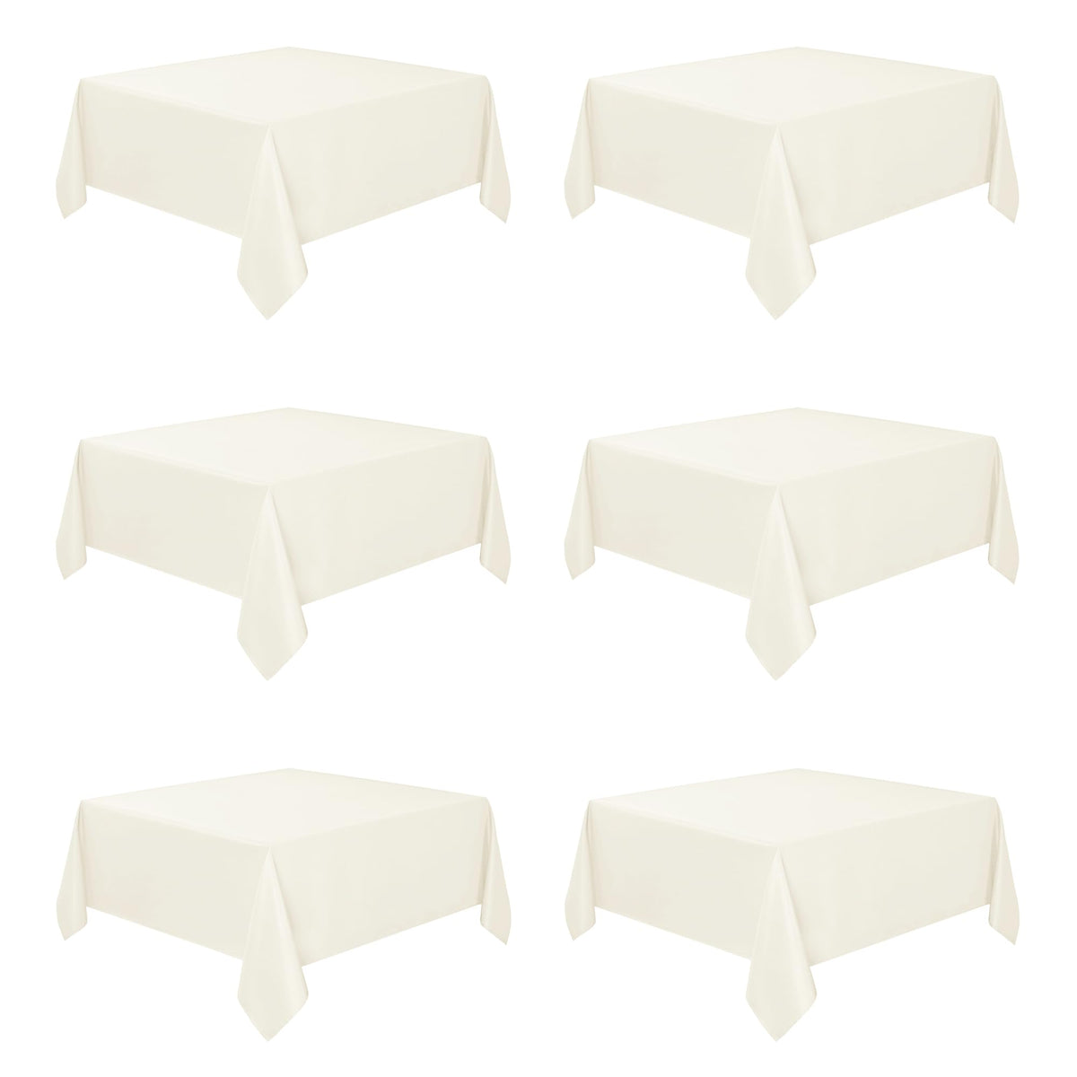 Fitable 6 Pack White Table Cloths 70x120 Inch for 6-8 Ft Rectangle Tables