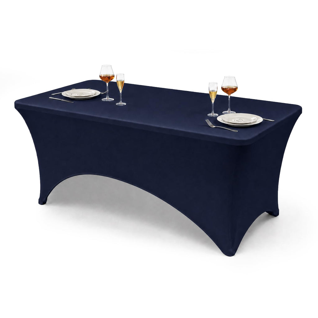 VidaFete Classic Series 140GSM Spandex Tablecloth 2Pcs, 6ft, White