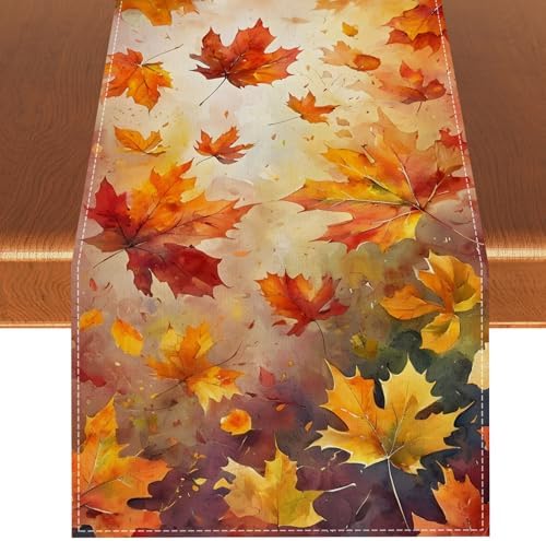 Rvsticty Fall Table Runner,Autumn Thanksgiving Decorations for Home Decor