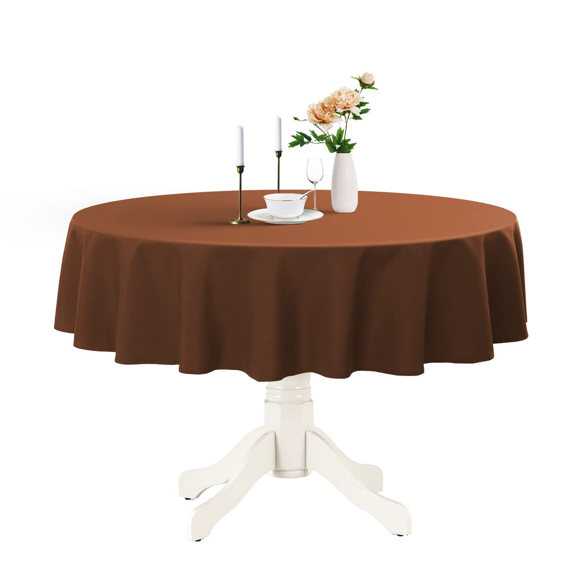 Romanstile Round Tablecloth 70 Inch, Navy Blue
