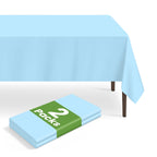 6 Pack Disposable Blue Gingham Plastic Tablecloth, 54 x 108 Inch