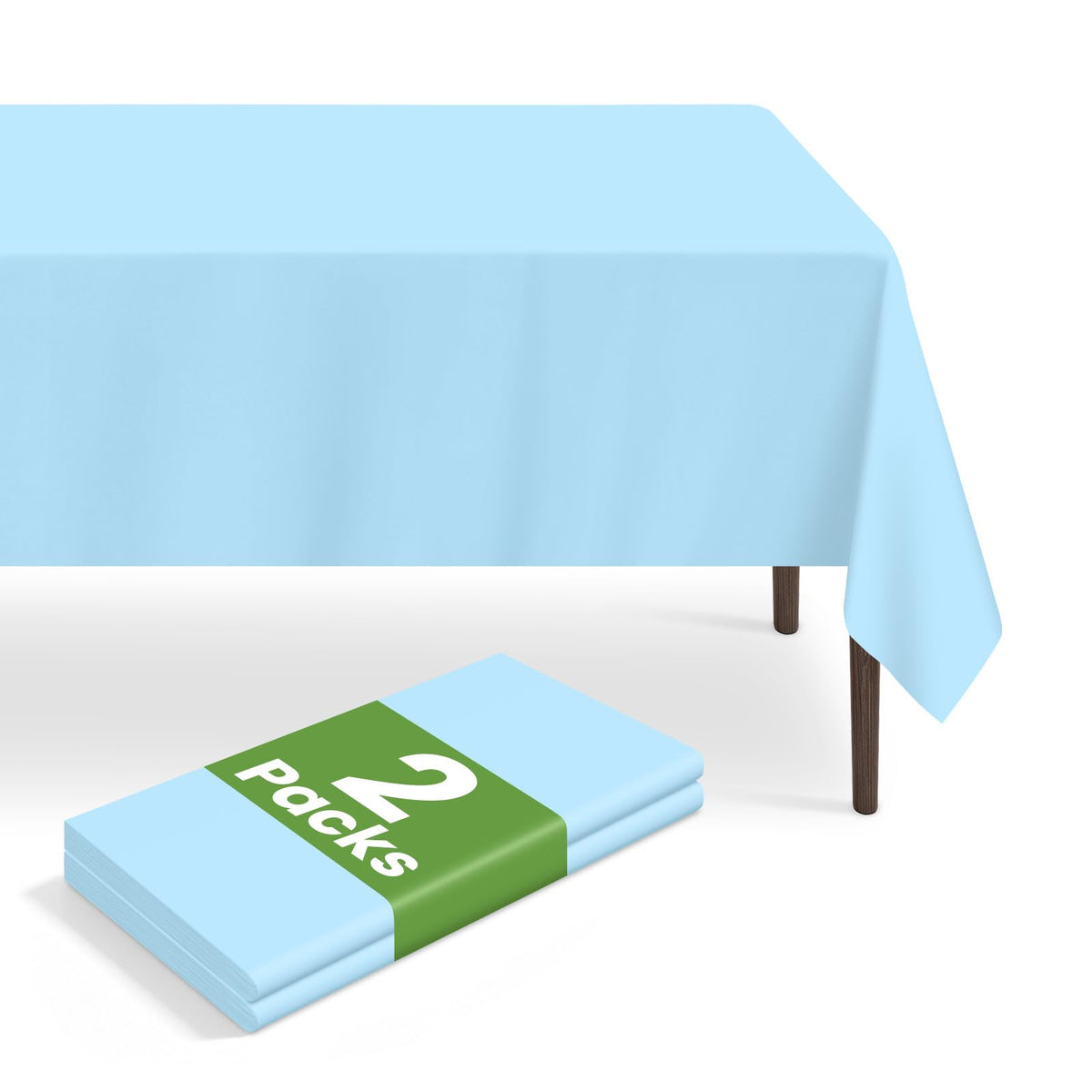 6 Pack Disposable Blue Gingham Plastic Tablecloth, 54 x 108 Inch