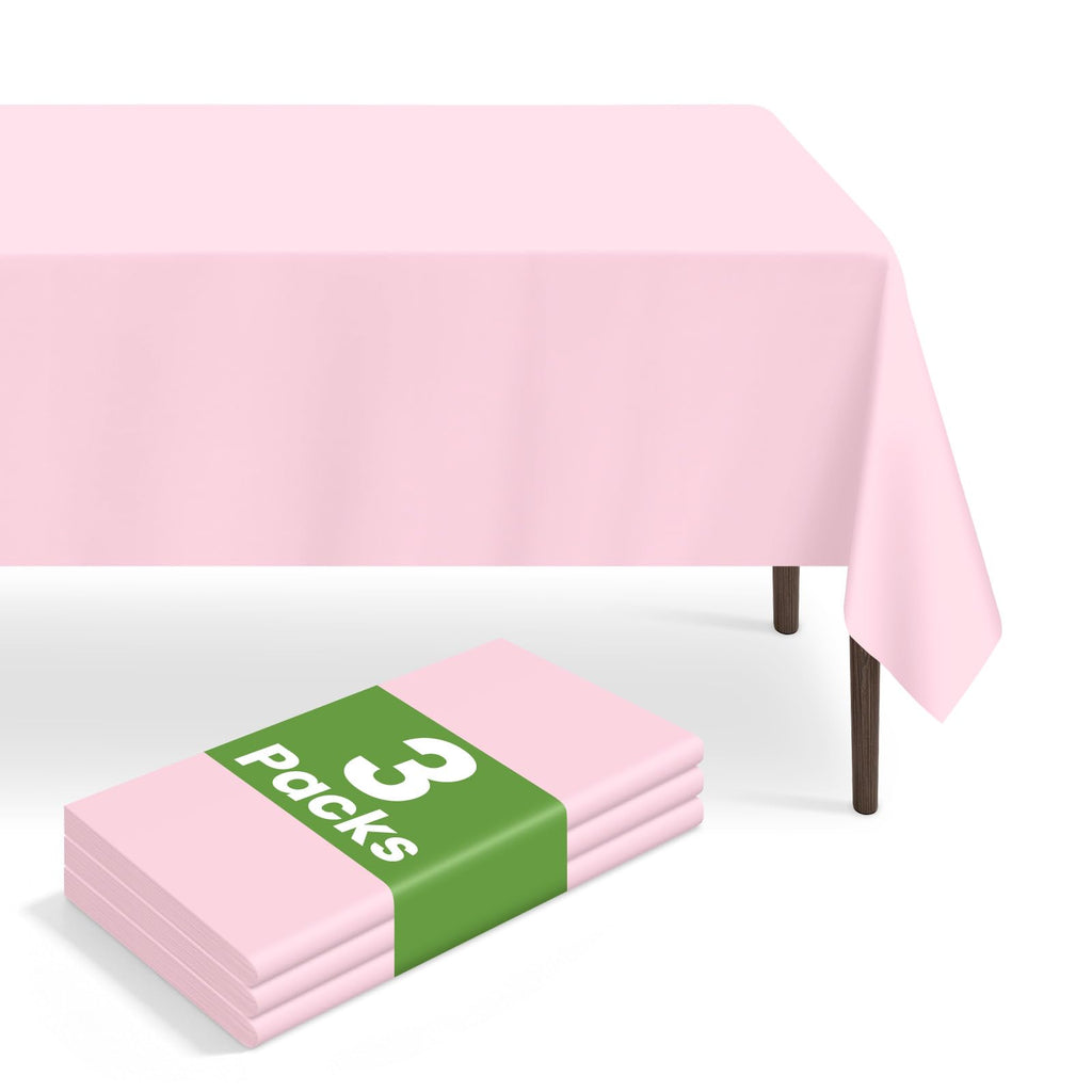 6 Pack Disposable Blue Gingham Plastic Tablecloth, 54 x 108 Inch