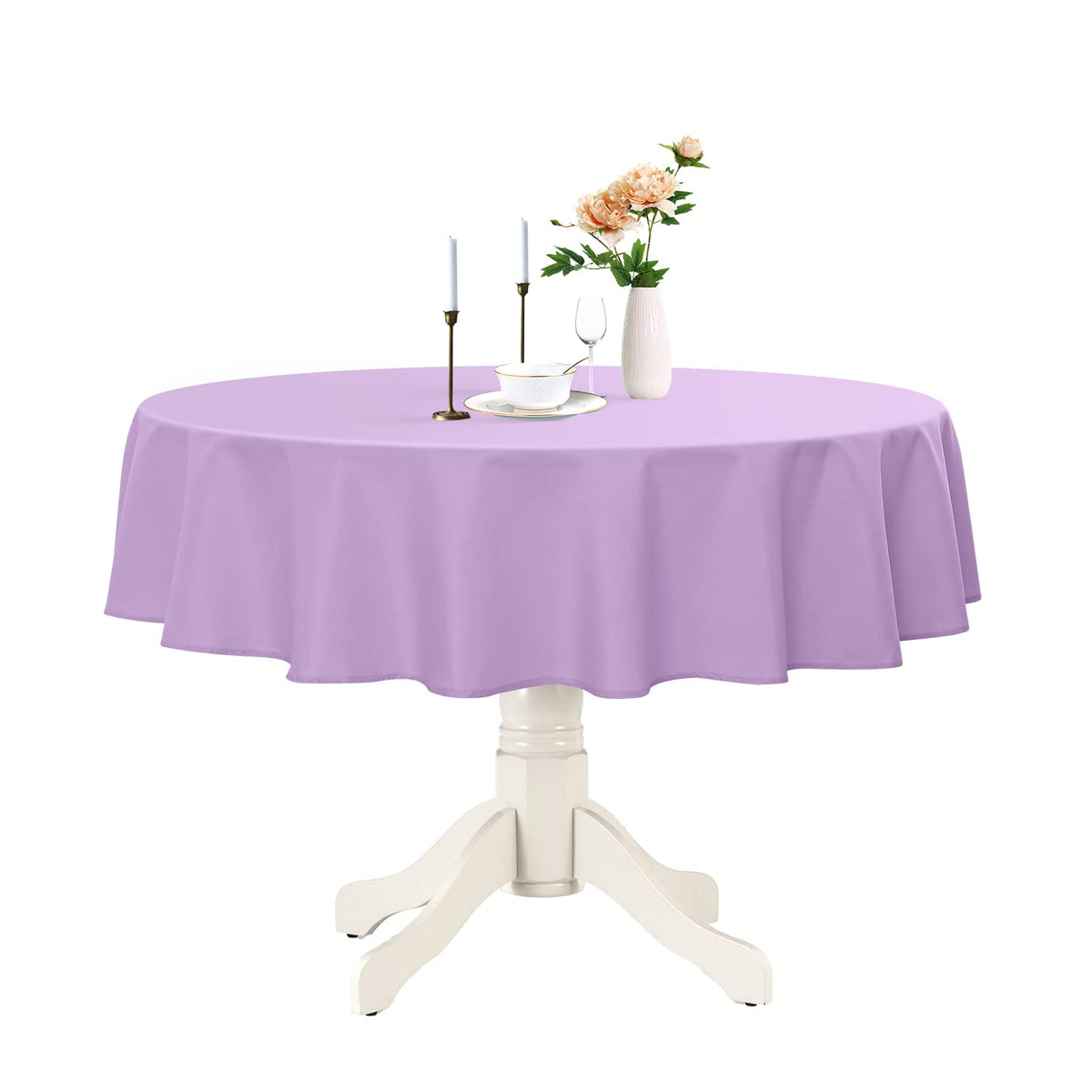 Romanstile Round Tablecloth 70 Inch, Navy Blue
