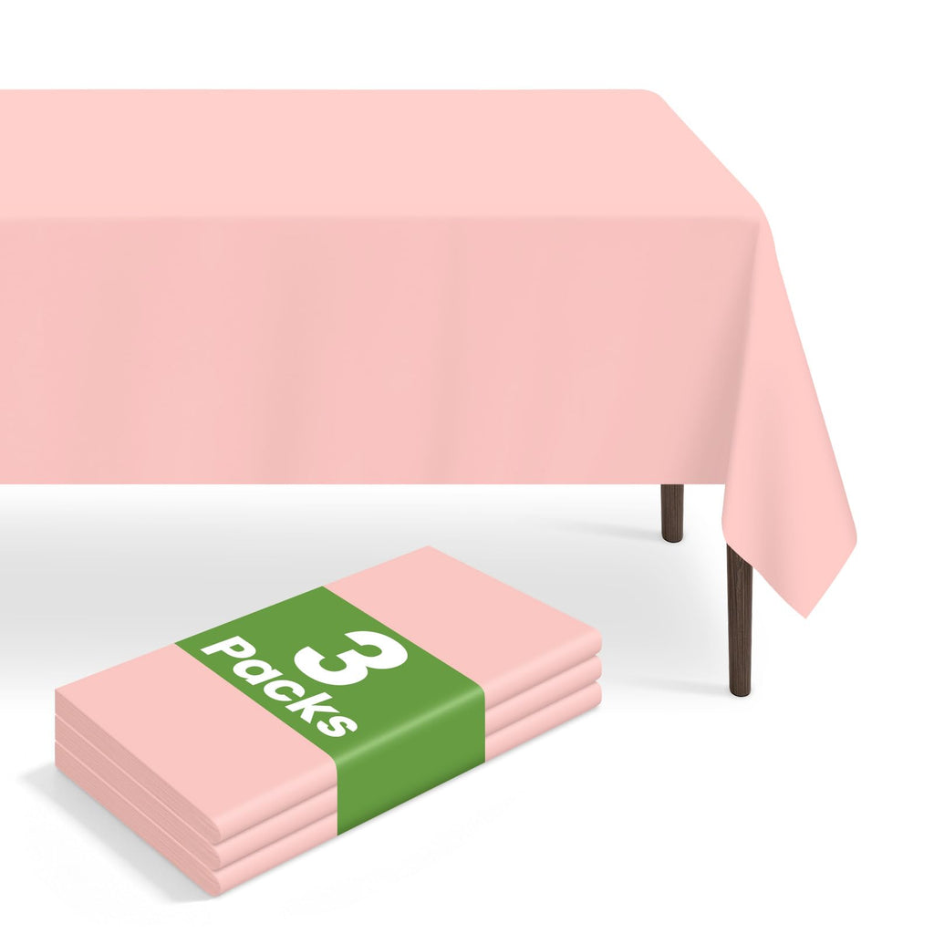 6 Pack Disposable Blue Gingham Plastic Tablecloth, 54 x 108 Inch