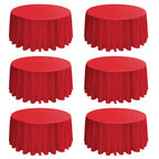 10 Packs 120 Inch Hot Pink Round Polyester Tablecloths
