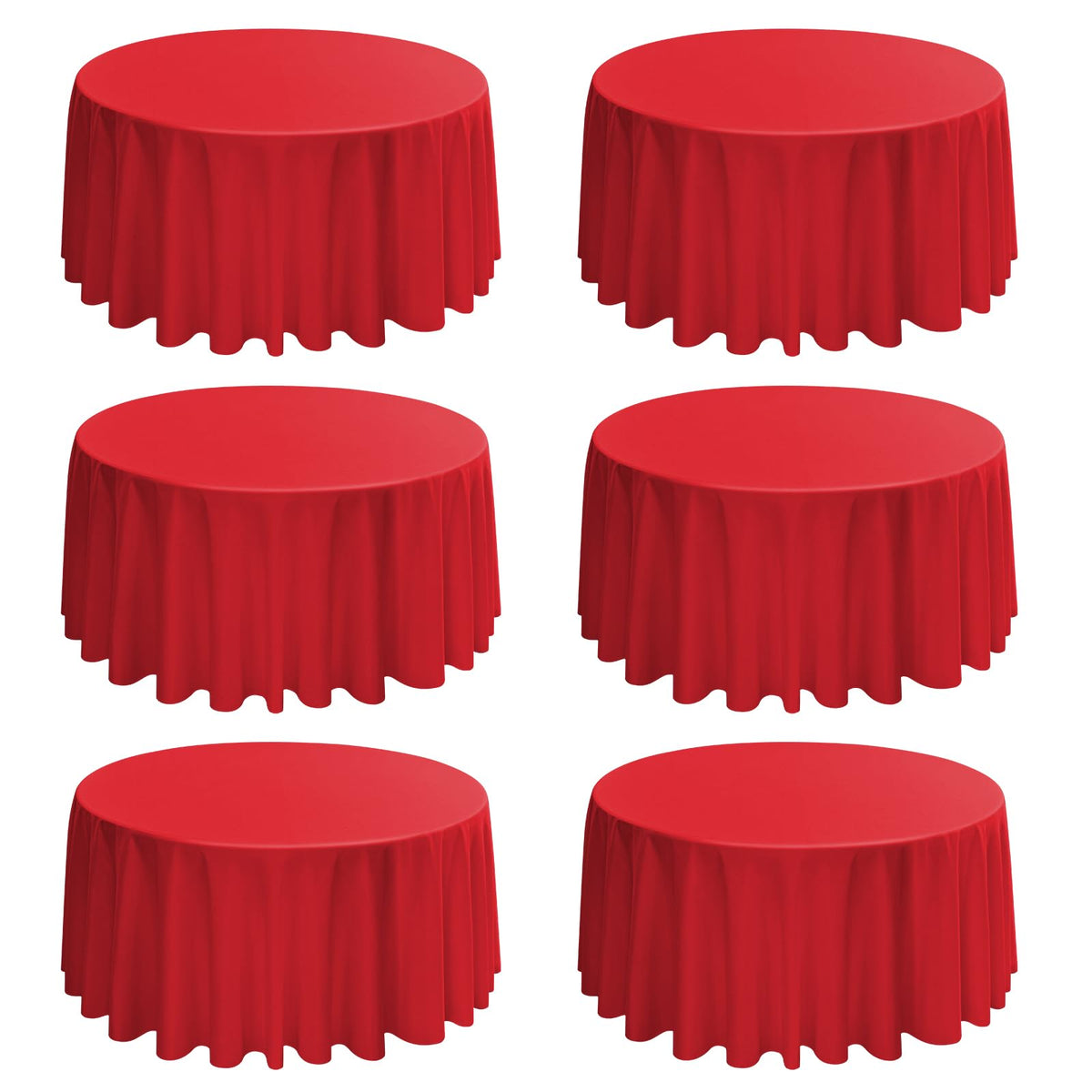 10 Packs 120 Inch Hot Pink Round Polyester Tablecloths