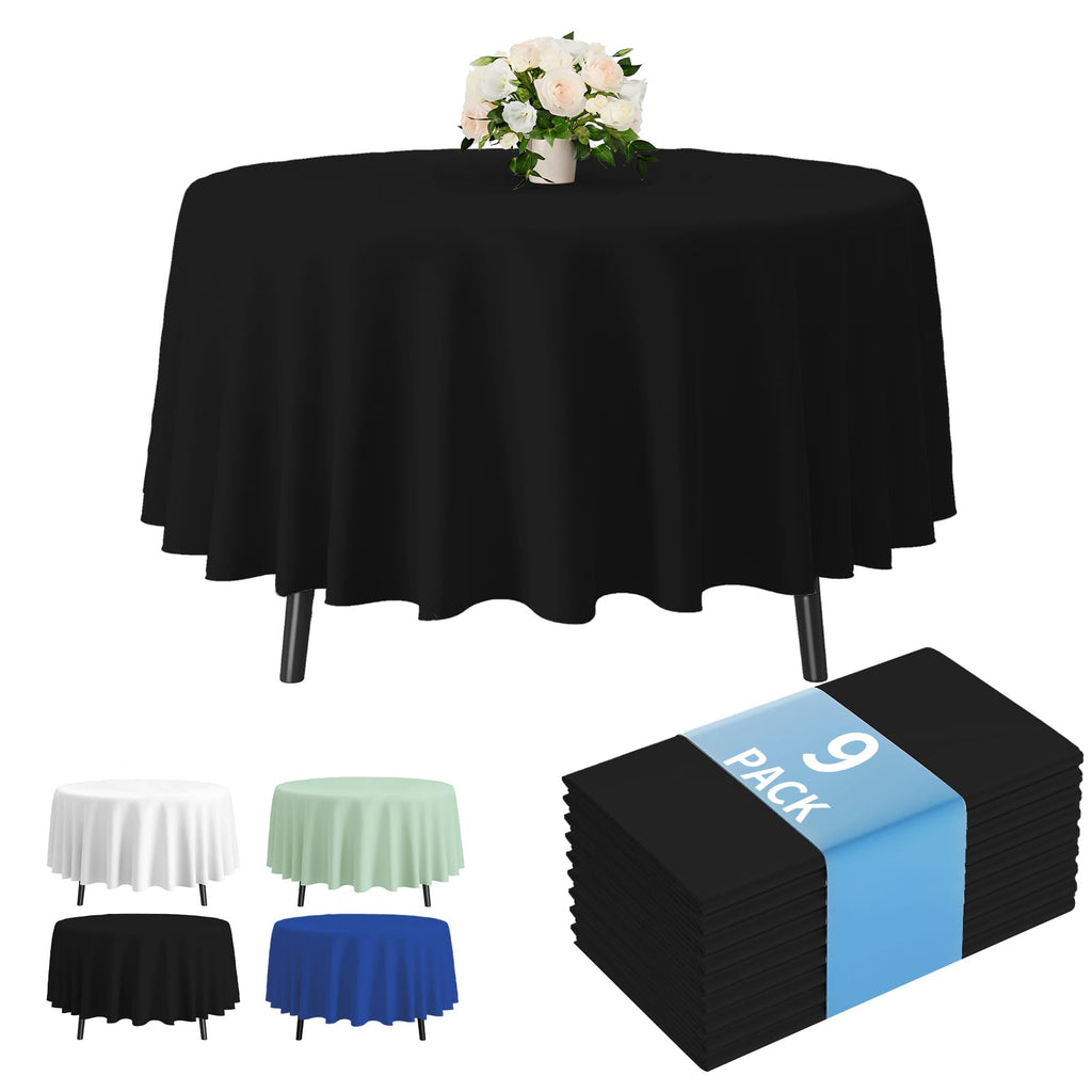 Fixwal 8 Pack Disposable White Rectangle Plastic Tablecloth, 70 x 120 Inch