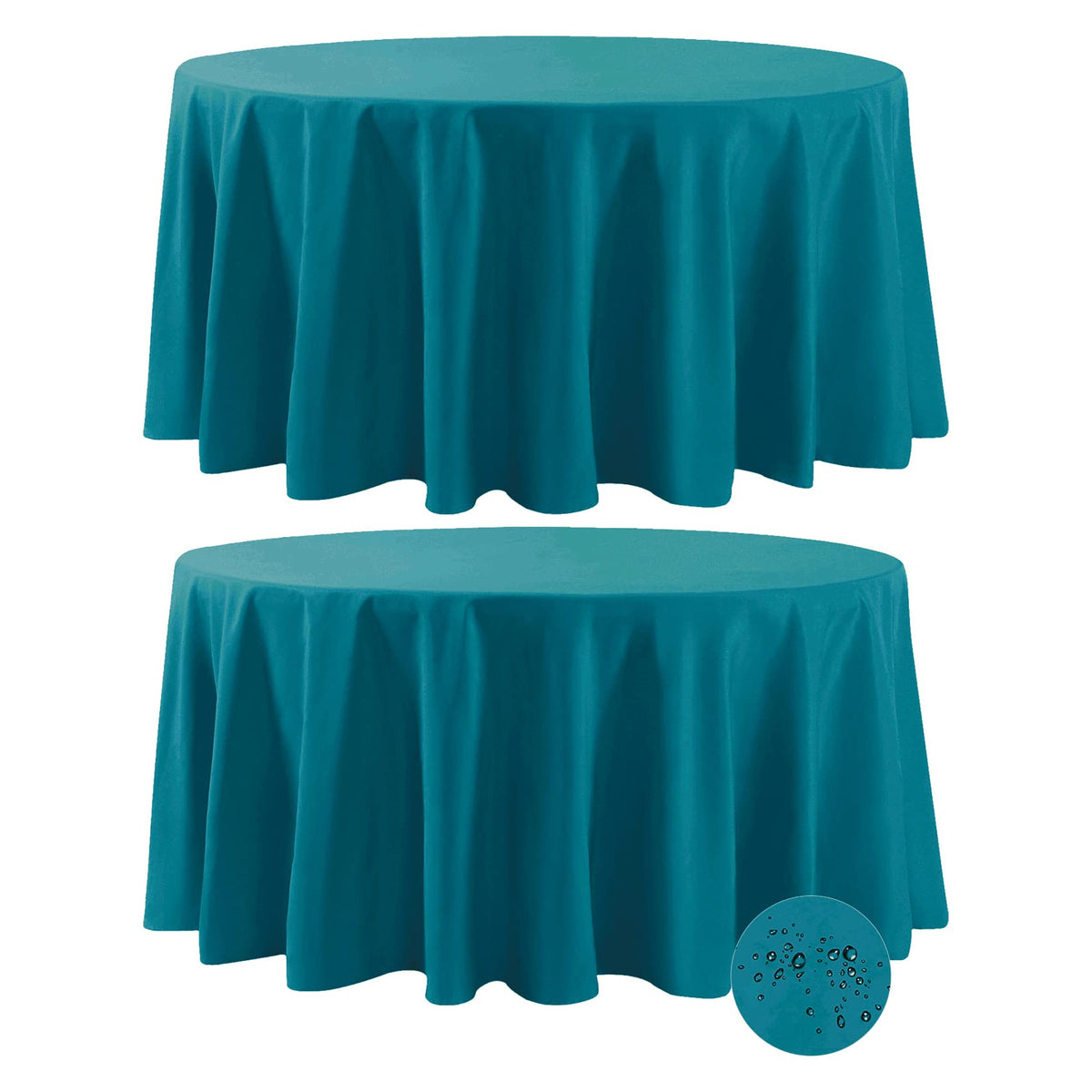 Fokitut 2 Pack Waterproof Rectangle Tablecloth, 60x120 Inch,Stain Resistant and Wrinkle Polyester Table Cloth, Fabric Table Cover for Kitchen Dining, Wedding, Party, Holiday Dinner-White