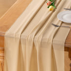 Ivory White Chiffon Table Runner Fall Boho Wedding Birthday Party Decor