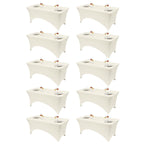 VidaFete Classic Series 140GSM Spandex Tablecloth 2Pcs, 6ft, White
