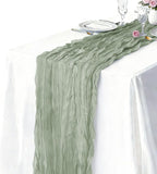 10 Pack Sage Green Cheesecloth Table Runner 21 x 120 Inch Boho Gauze Sheer Table Runner 10FT Long for Wedding Baby Shower Bridal Shower Easter Holiday Birthday Home Decor
