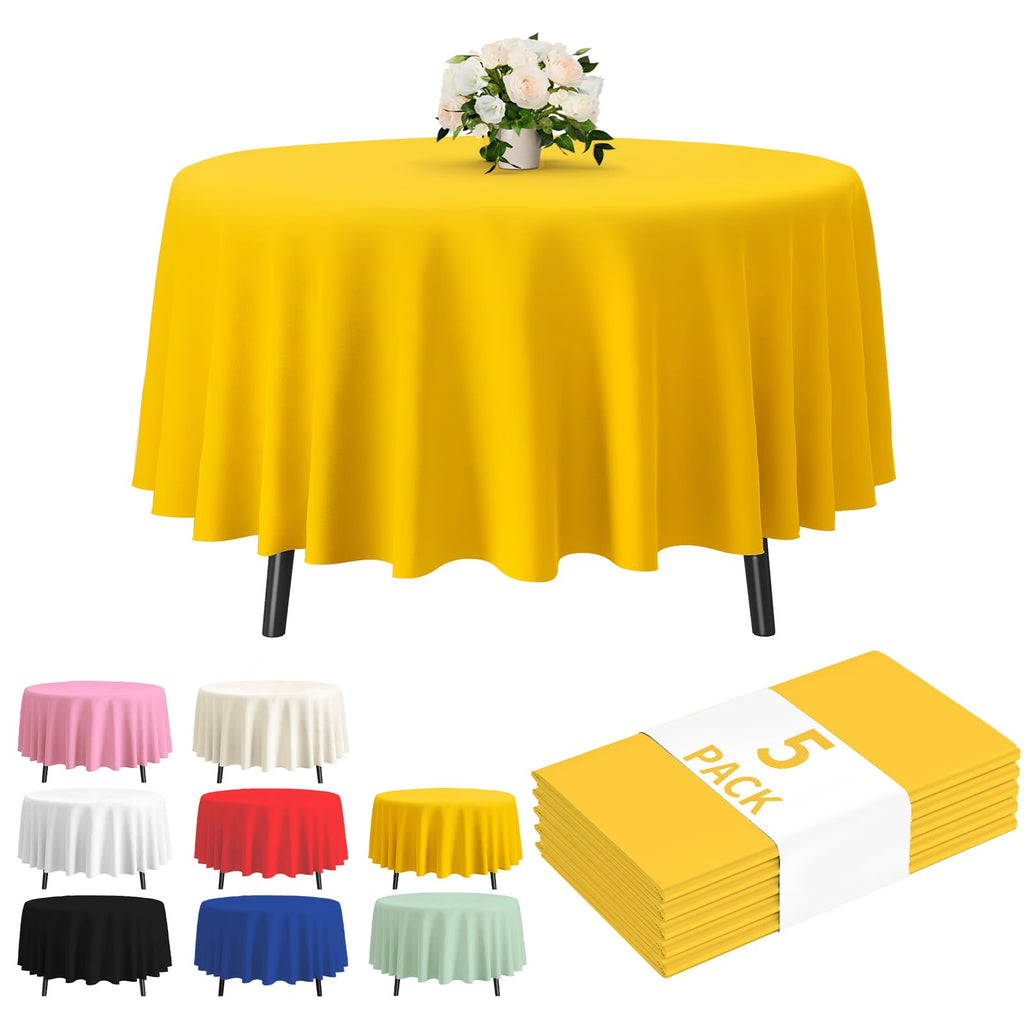 Fixwal 8 Pack Disposable White Rectangle Plastic Tablecloth, 70 x 120 Inch