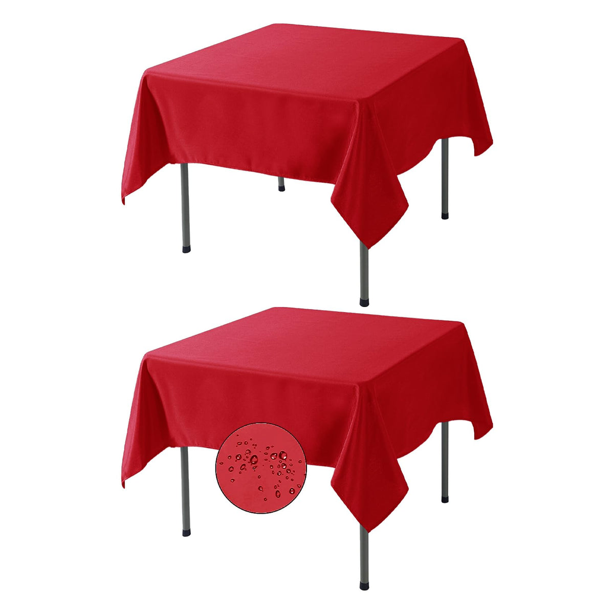 Fokitut 2 Pack Waterproof Rectangle Tablecloth, 60x120 Inch,Stain Resistant and Wrinkle Polyester Table Cloth, Fabric Table Cover for Kitchen Dining, Wedding, Party, Holiday Dinner-White