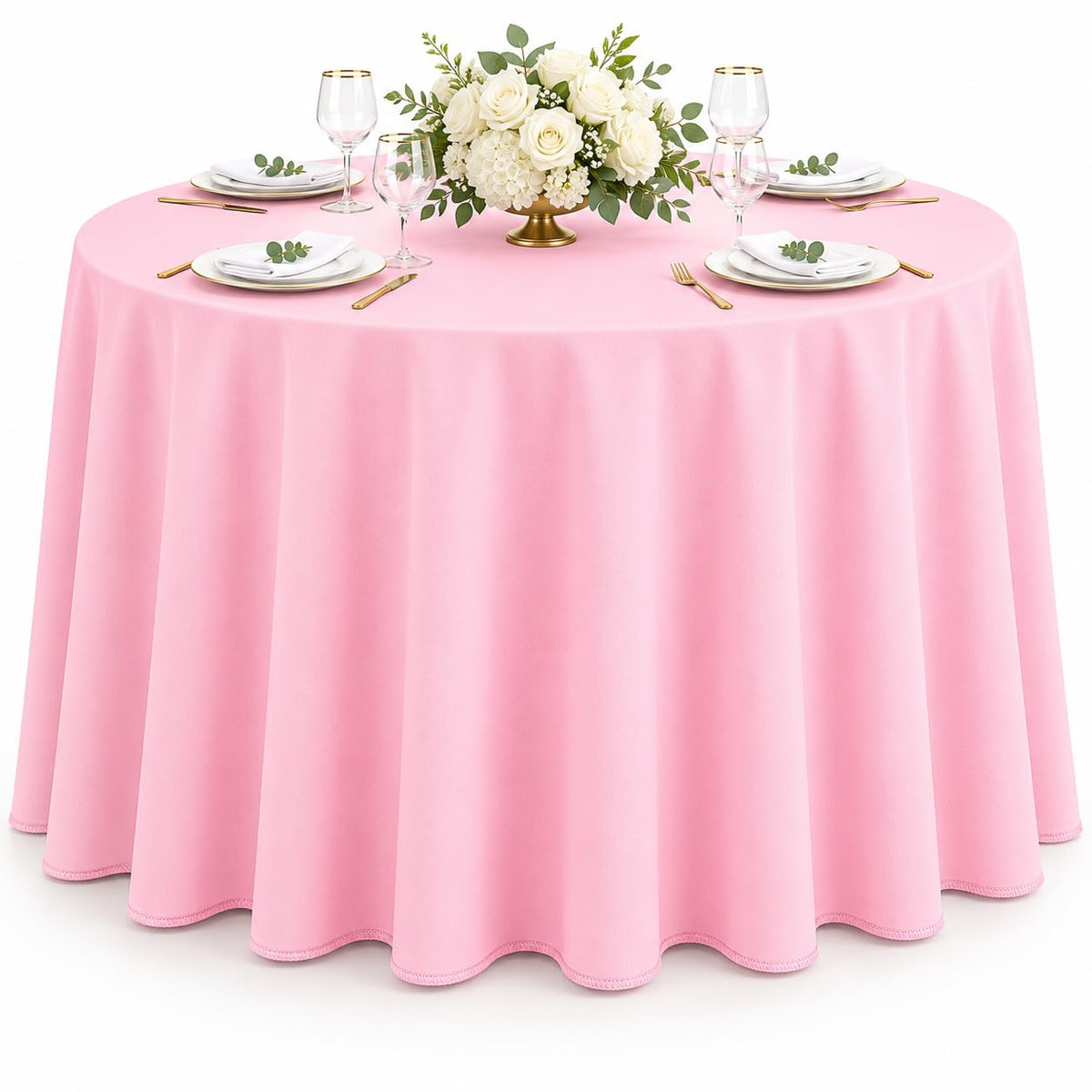 AK TRADING CO. 60 x 102-Inch Rectangular Polyester Tablecloth - Made in USA - Wrinkle-Resistant, Flame Retardant, Durable Party Table Cover, Banquet Tablecloth, Wedding Table Cover - Light Blue